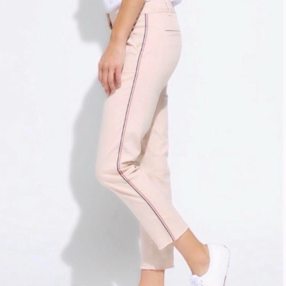 Sundry Pink Straight Leg Pants with Red Stripe